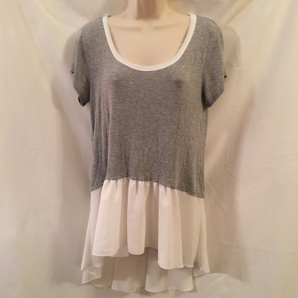 Uptown Vibe Heather Gray Hi Lo T-Shirt Top - Picture 1 of 8